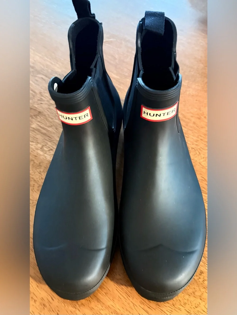 Hunter Men's Black Chelsea Rain Boots, Size 12